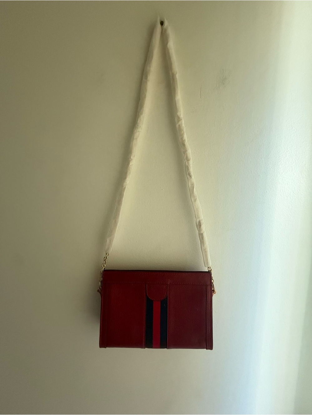 GG Supreme Ophidia Medium Shoulder Bag • Genuine Leather • Red/Navy • NWT - Picture 3 of 9